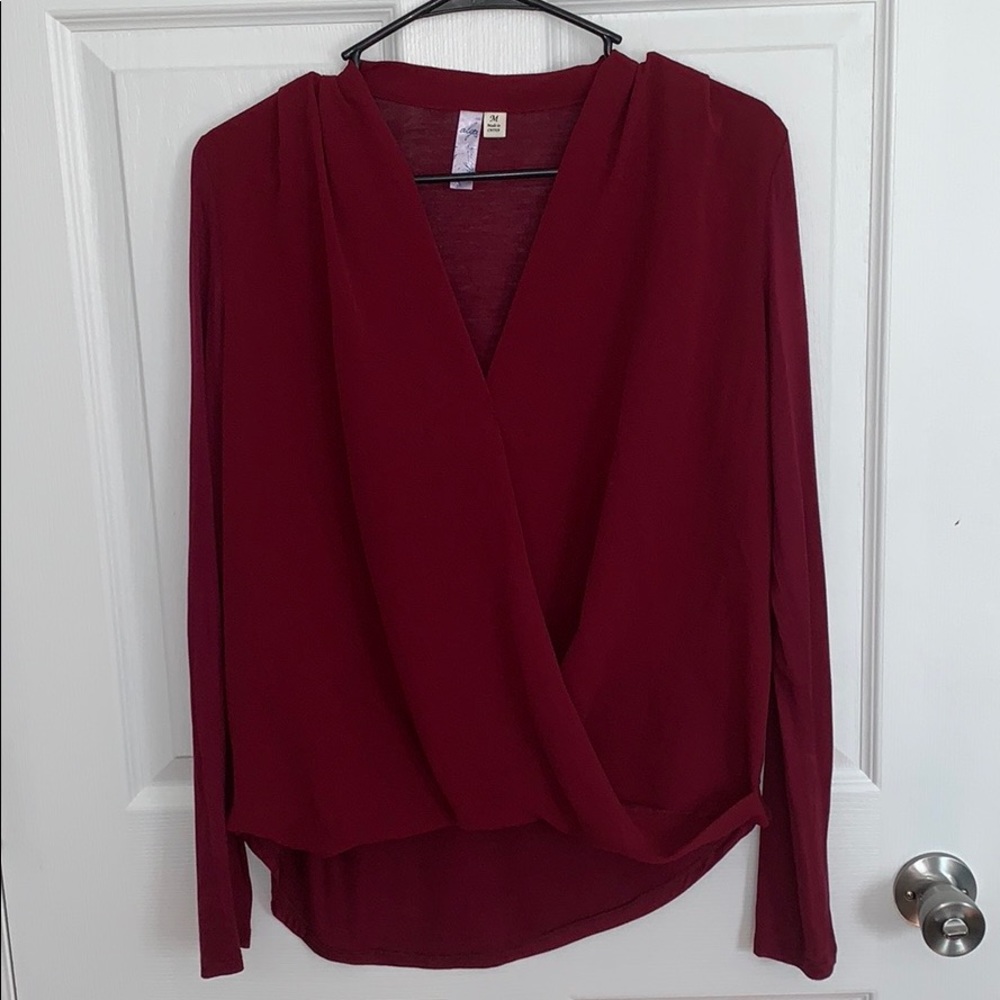 Alya Maroon Cross Blouse